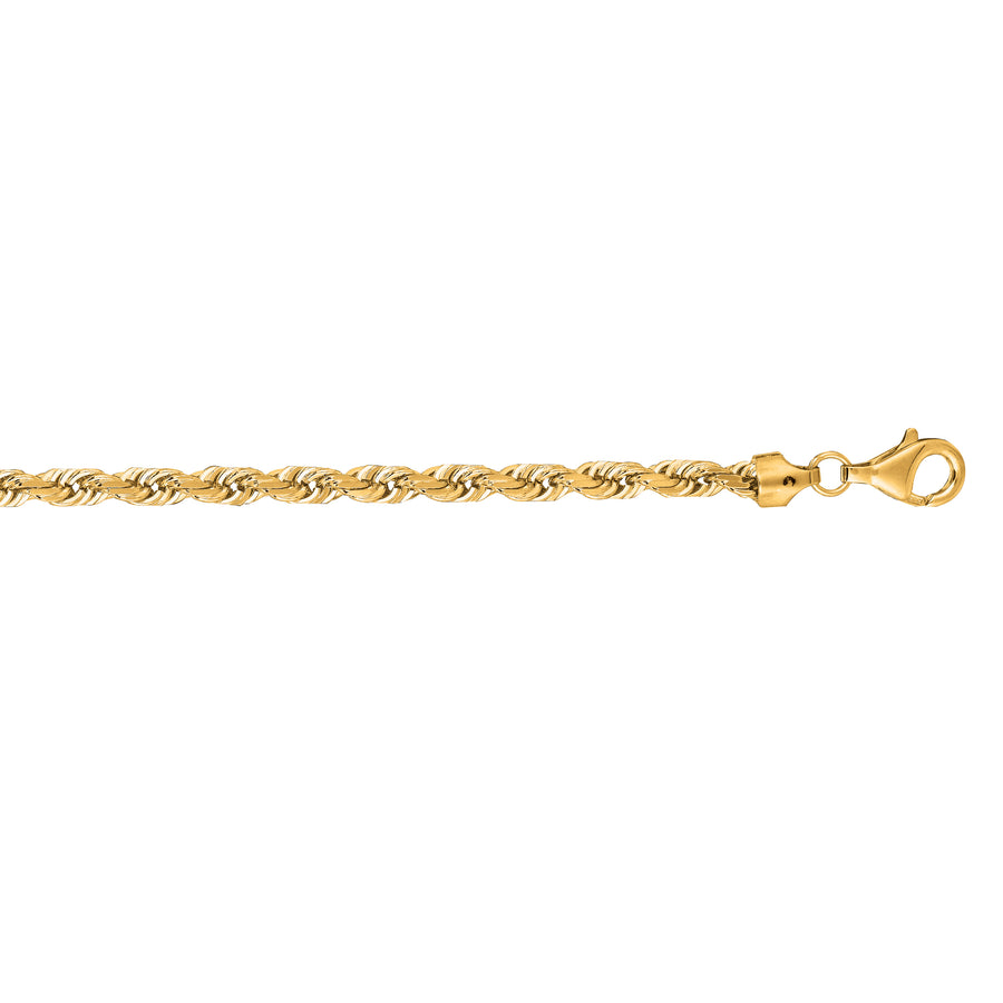 10K Yellow Gold 6mm Diamond-Cut Royal Rope Chain Necklace