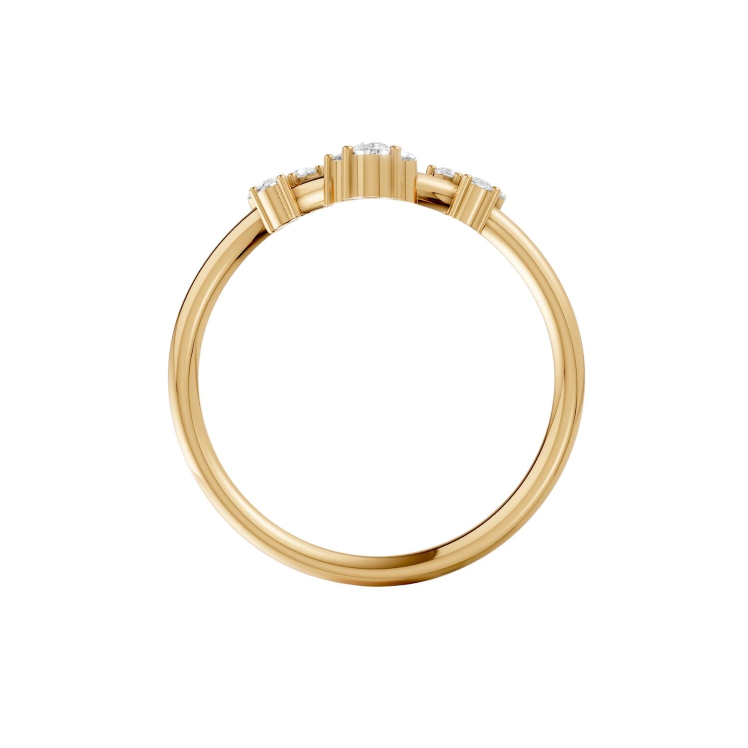 Lab Diamond V-Shape Cluster Ring in 14K Yellow Gold