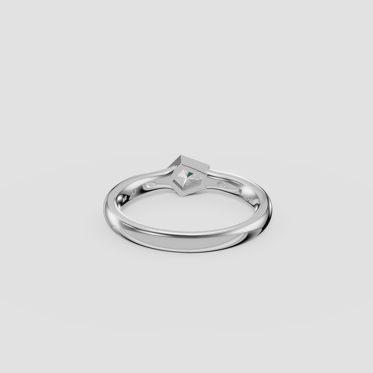 Bullet Cut Diamond Bezel Ring with Yellow Diamond Accents in 14K Gold