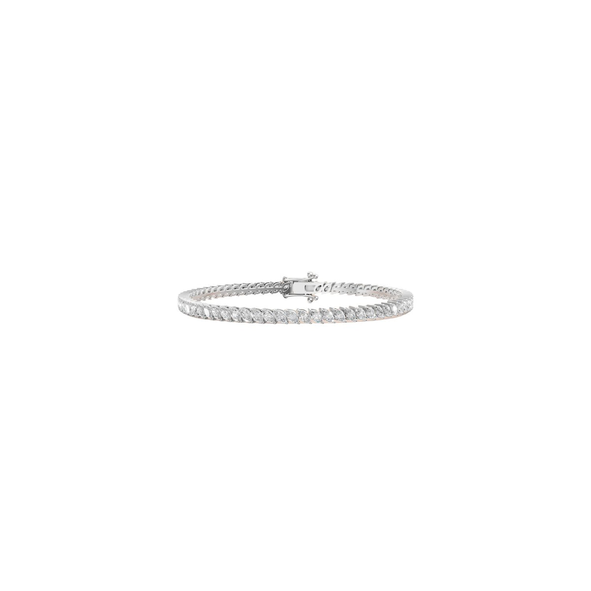 Marquise Cut Lab Diamond Bezel Set Minimalist Tennis Bracelet