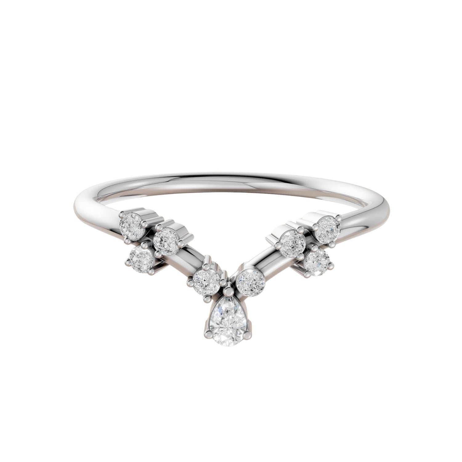 Lab Diamond V-Shape Cluster Ring in 14K Yellow Gold