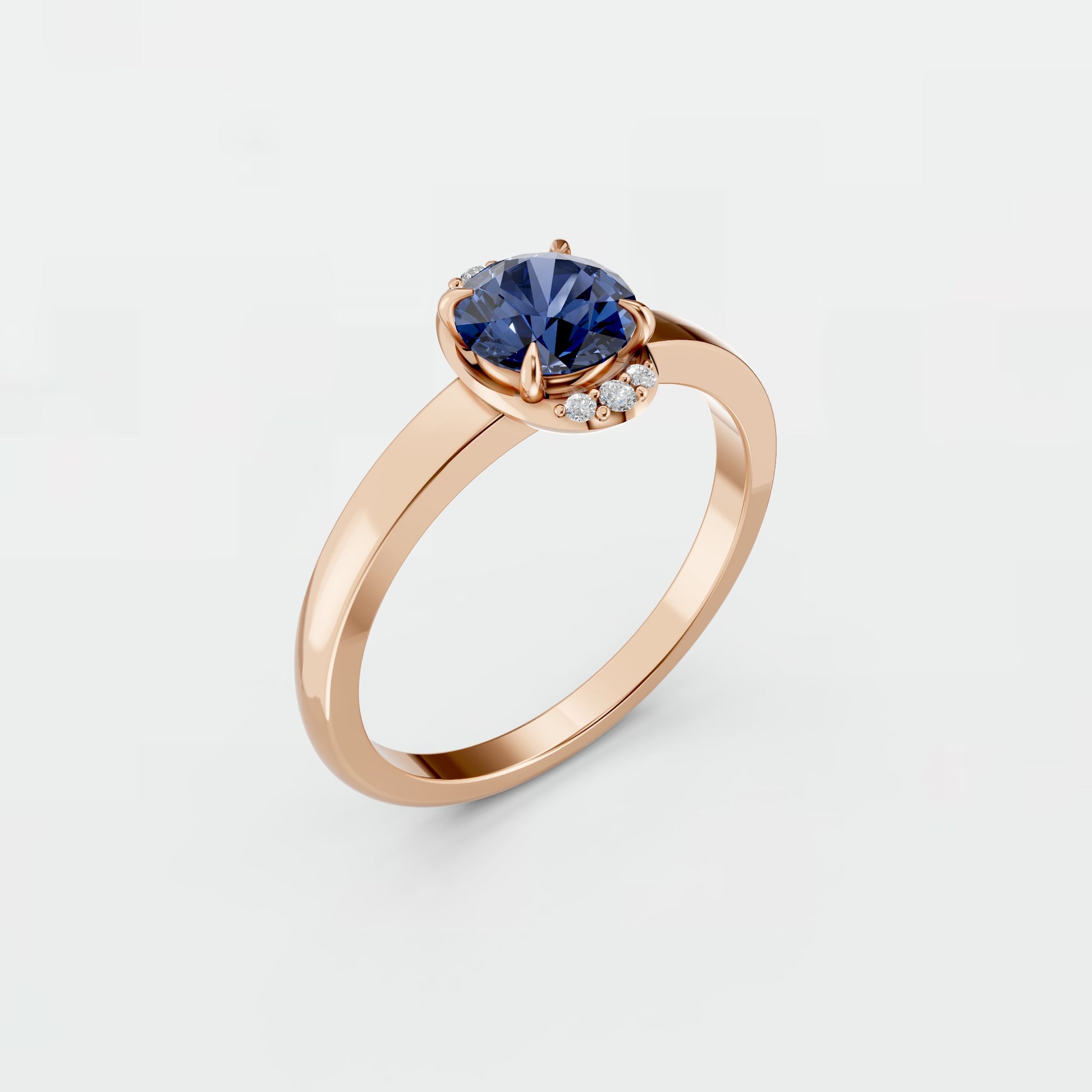 0.83 CT Oval Blue Lab Diamond Ring – Promise Gift for Her