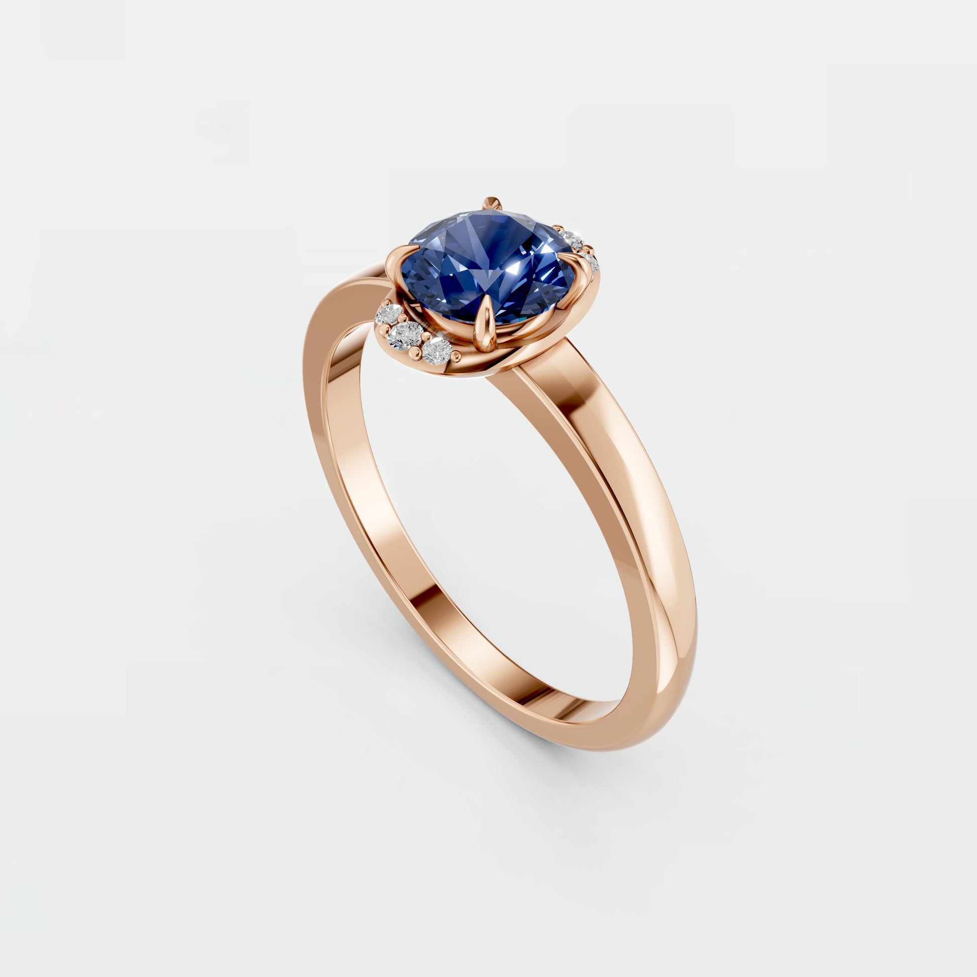 0.83 CT Oval Blue Lab Diamond Ring – Promise Gift for Her
