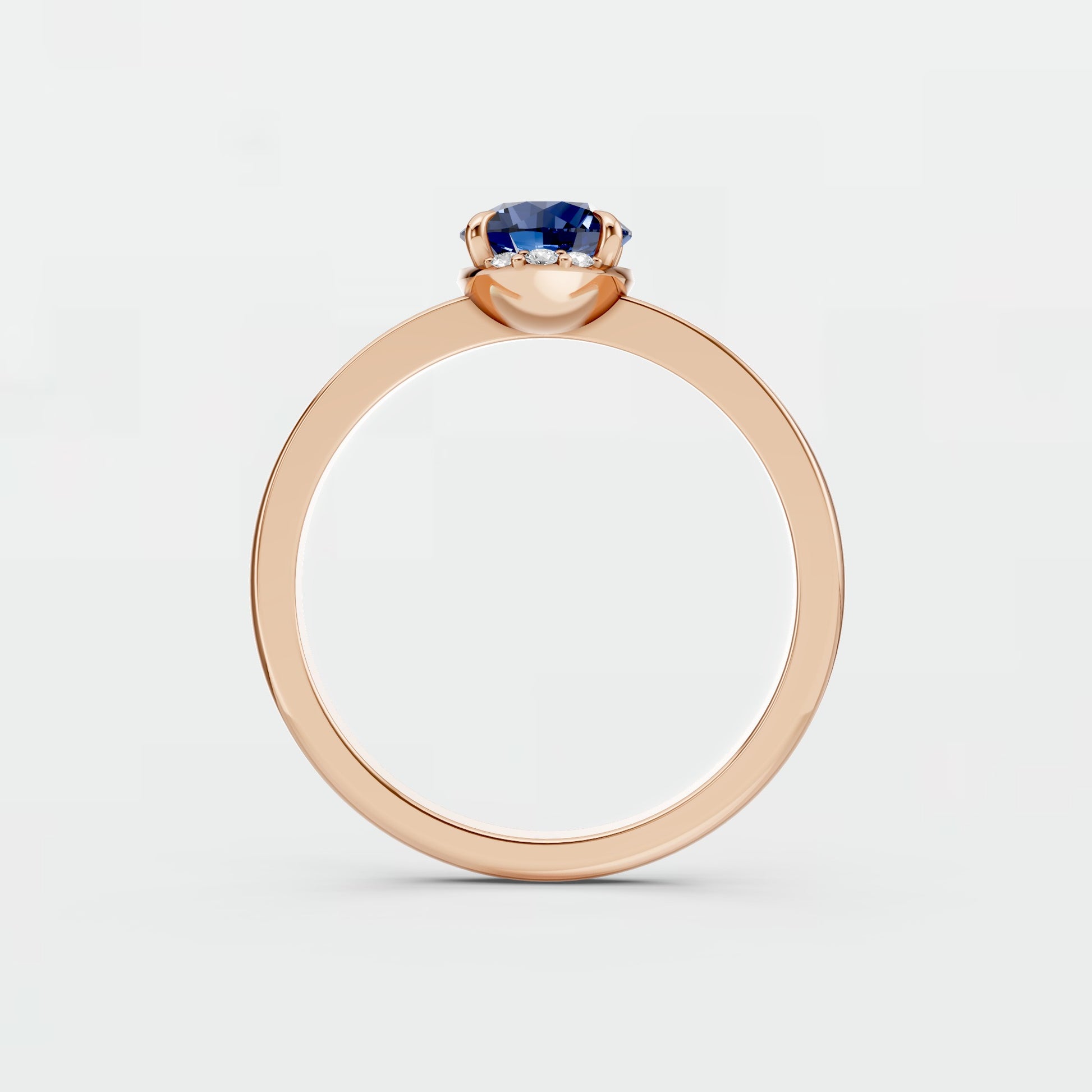 0.83 CT Oval Blue Lab Diamond Ring – Promise Gift for Her
