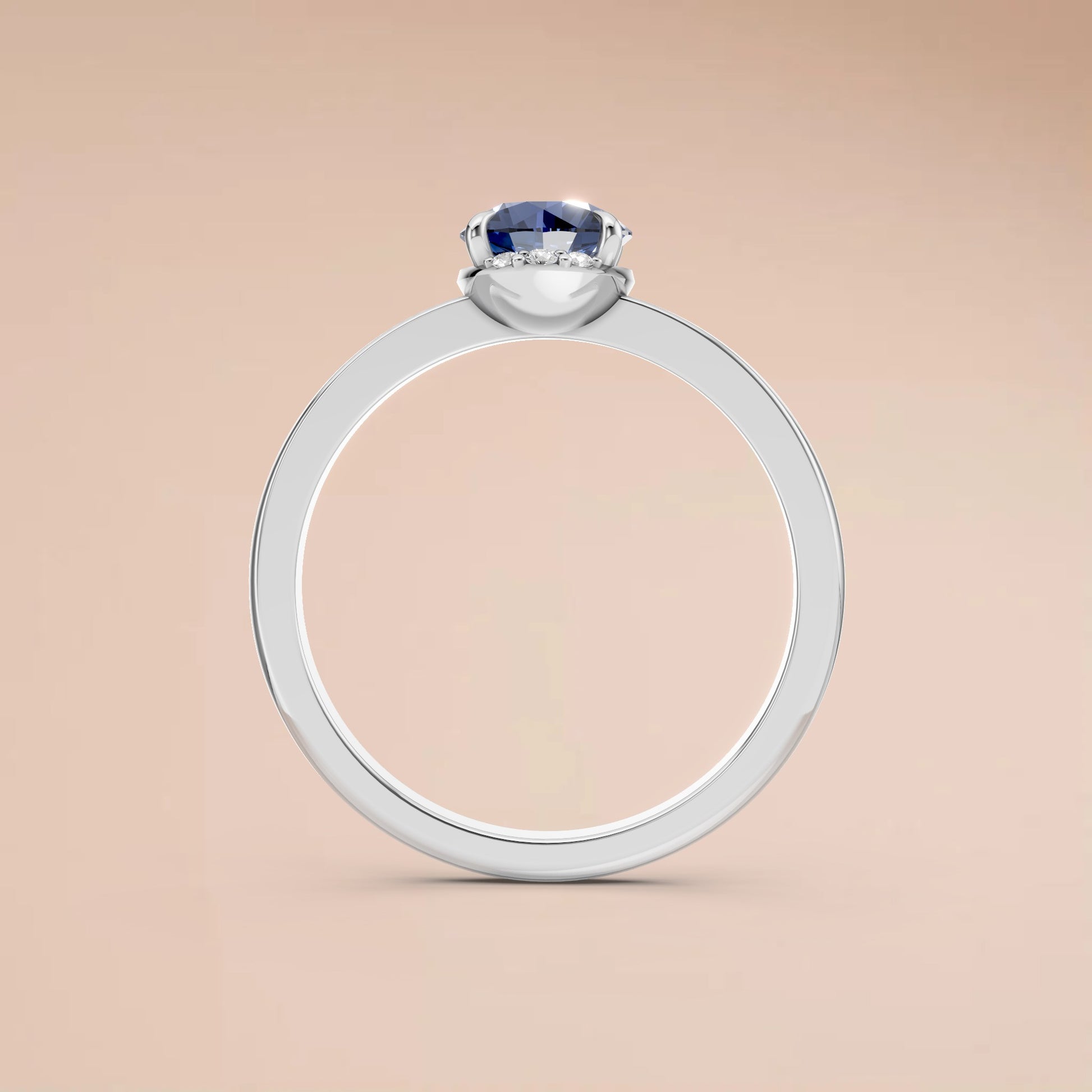 0.83 CT Oval Blue Lab Diamond Ring – Promise Gift for Her
