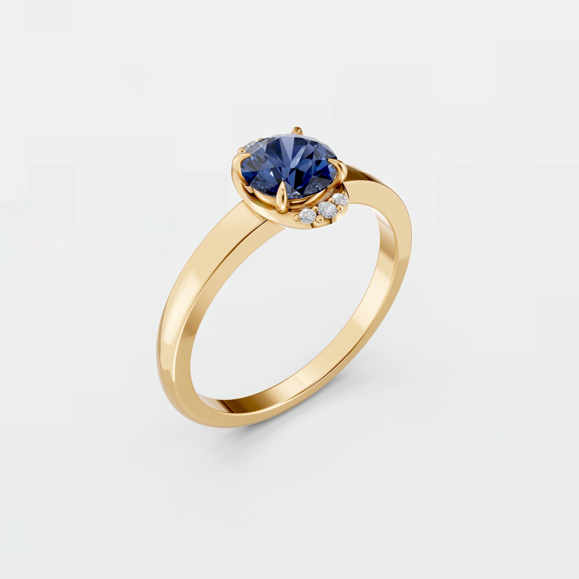 0.83 CT Oval Blue Lab Diamond Ring – Promise Gift for Her