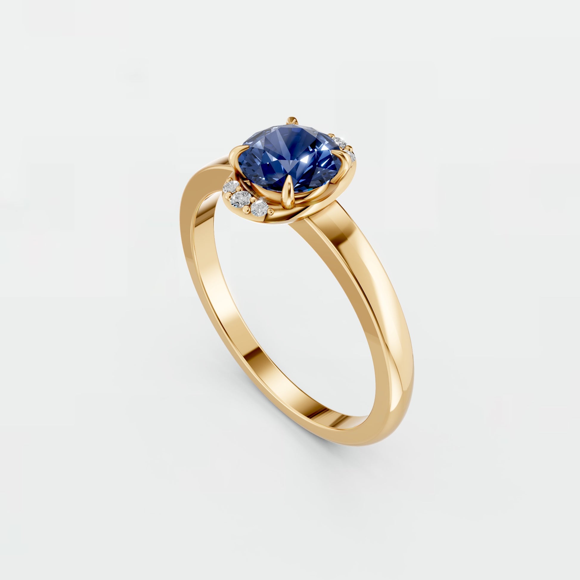 0.83 CT Oval Blue Lab Diamond Ring – Promise Gift for Her