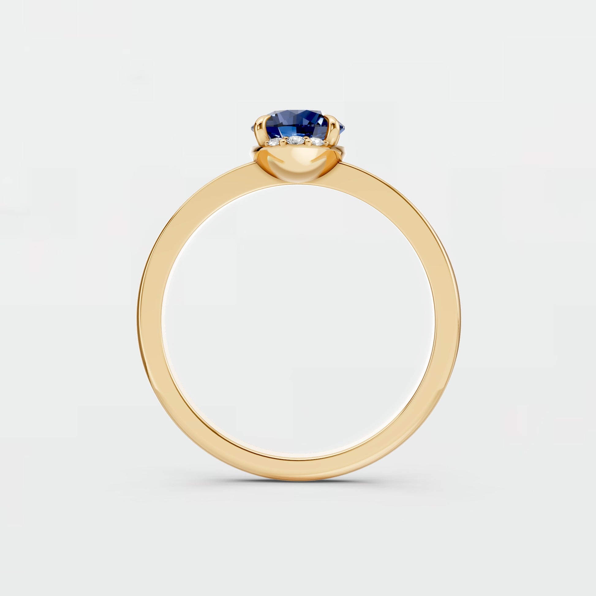 0.83 CT Oval Blue Lab Diamond Ring – Promise Gift for Her