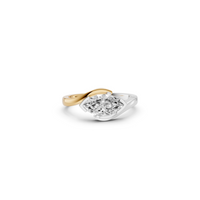 Celeste Marquise Solitaire Diamond Ring with Sculpted Two-Tone Twist Setting