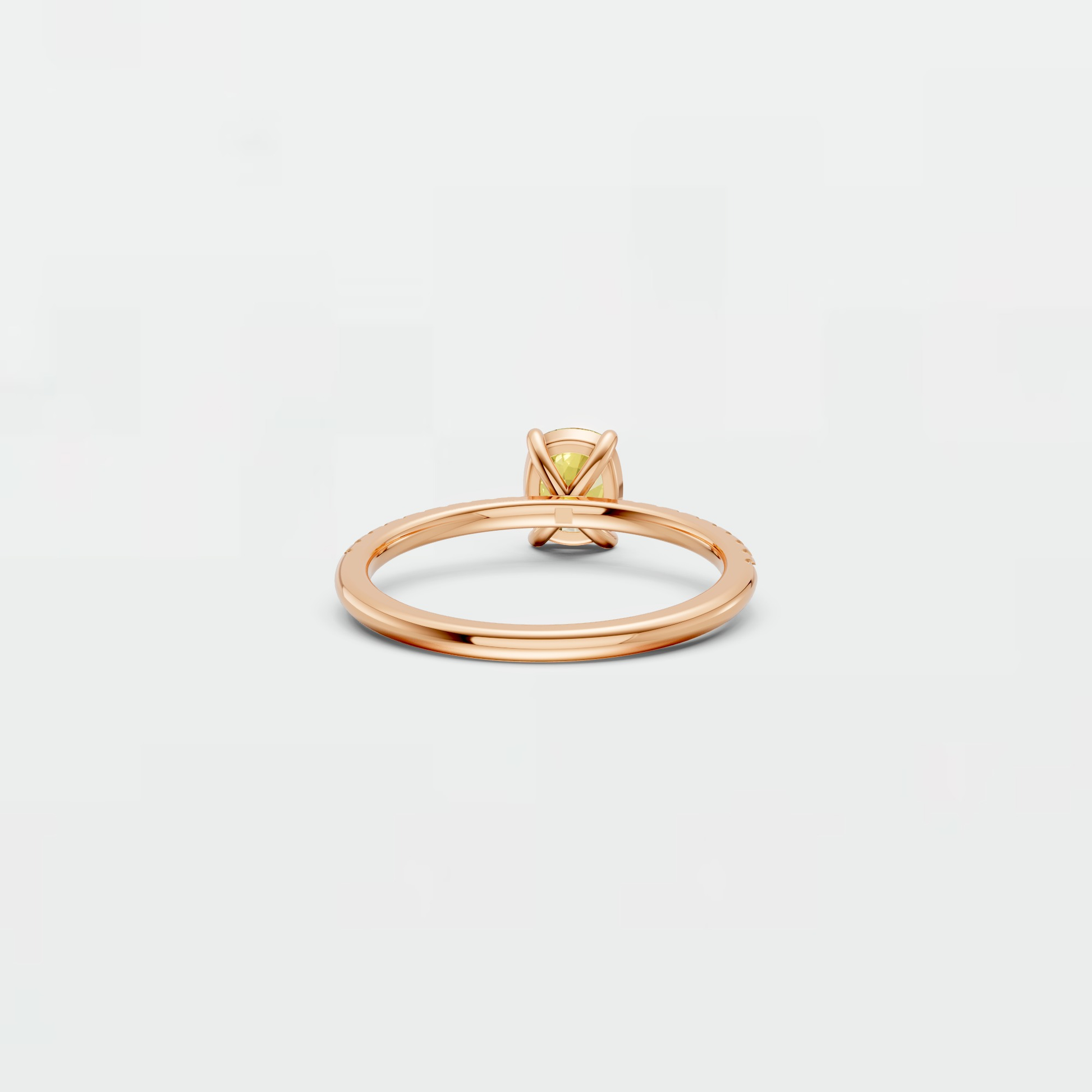 1.18 Ctw Cushion Cut Lab Yellow Diamond Hidden Halo Engagement Ring in 14K Yellow Gold