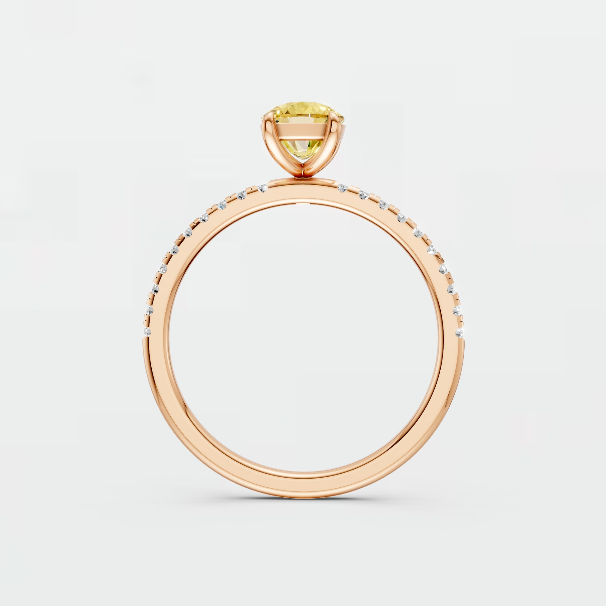 1.18 Ctw Cushion Cut Lab Yellow Diamond Hidden Halo Engagement Ring in 14K Yellow Gold