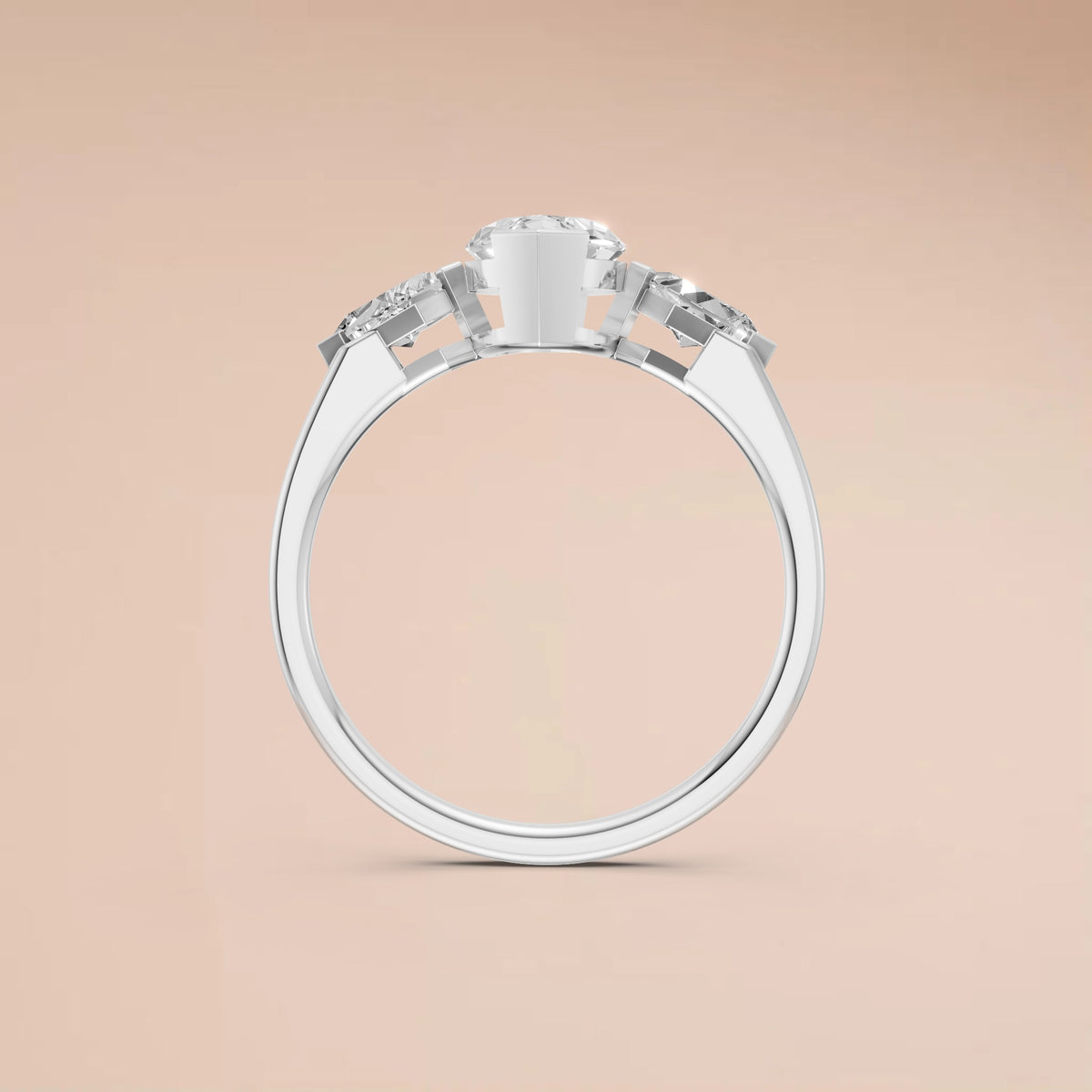 Marquise Cut Three Stone Diamond Engagement Ring