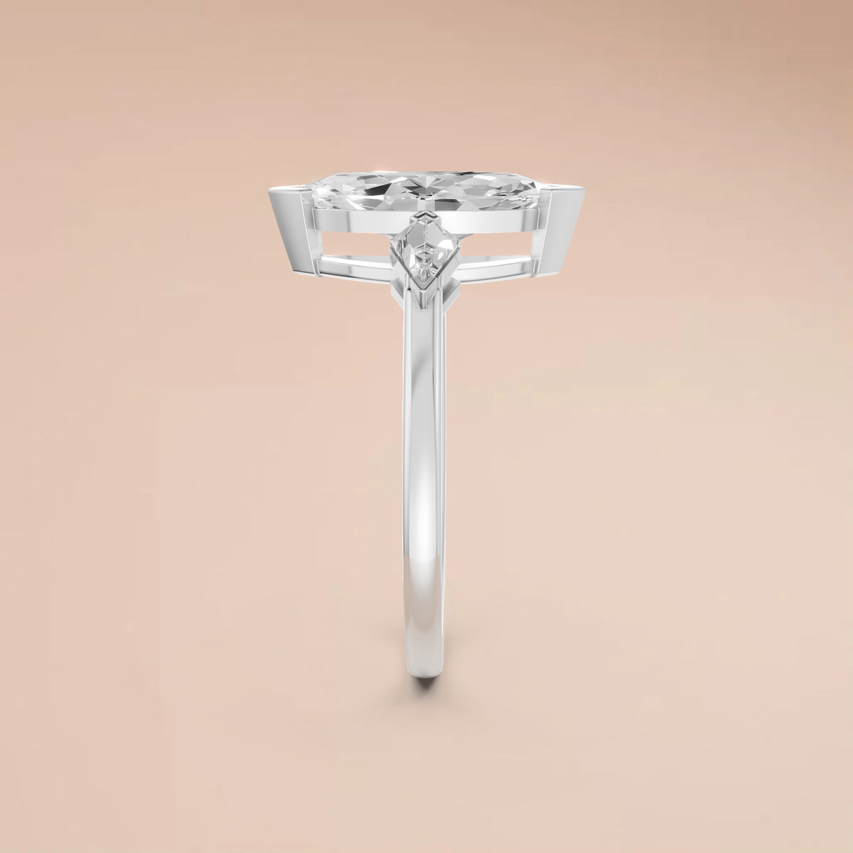 Marquise Cut Three Stone Diamond Engagement Ring