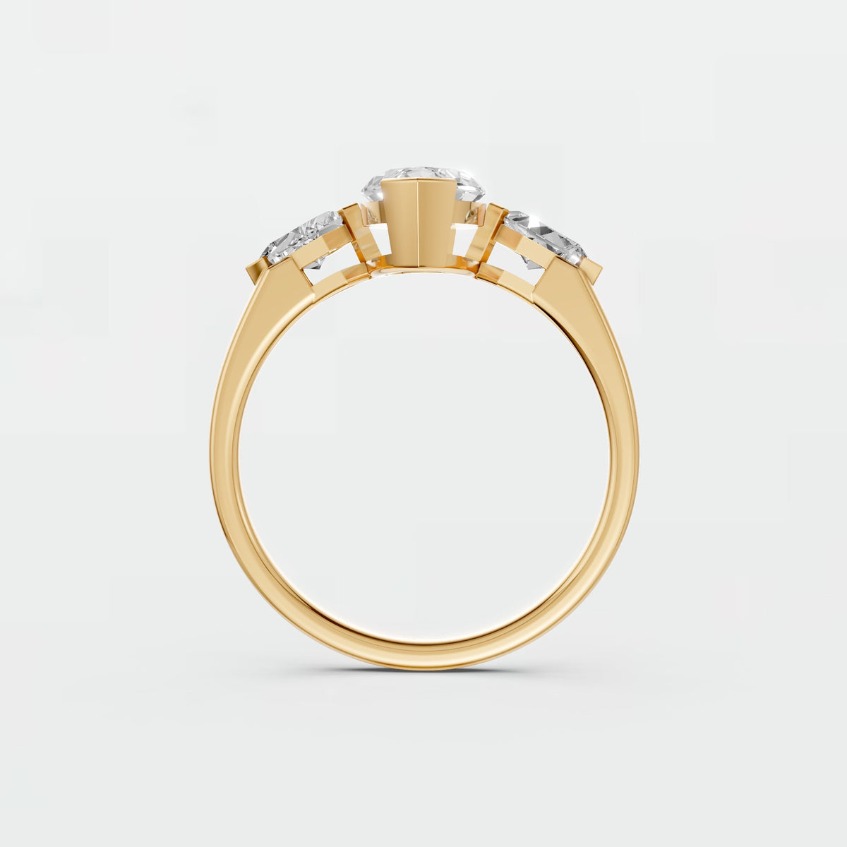 Marquise Cut Three Stone Diamond Engagement Ring