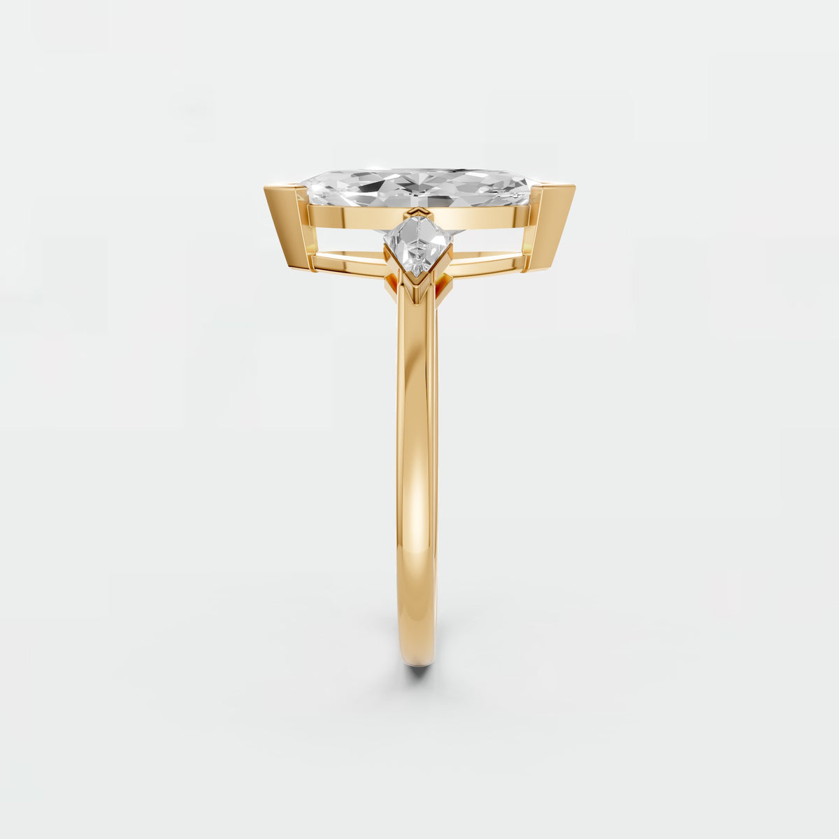 Marquise Cut Three Stone Diamond Engagement Ring