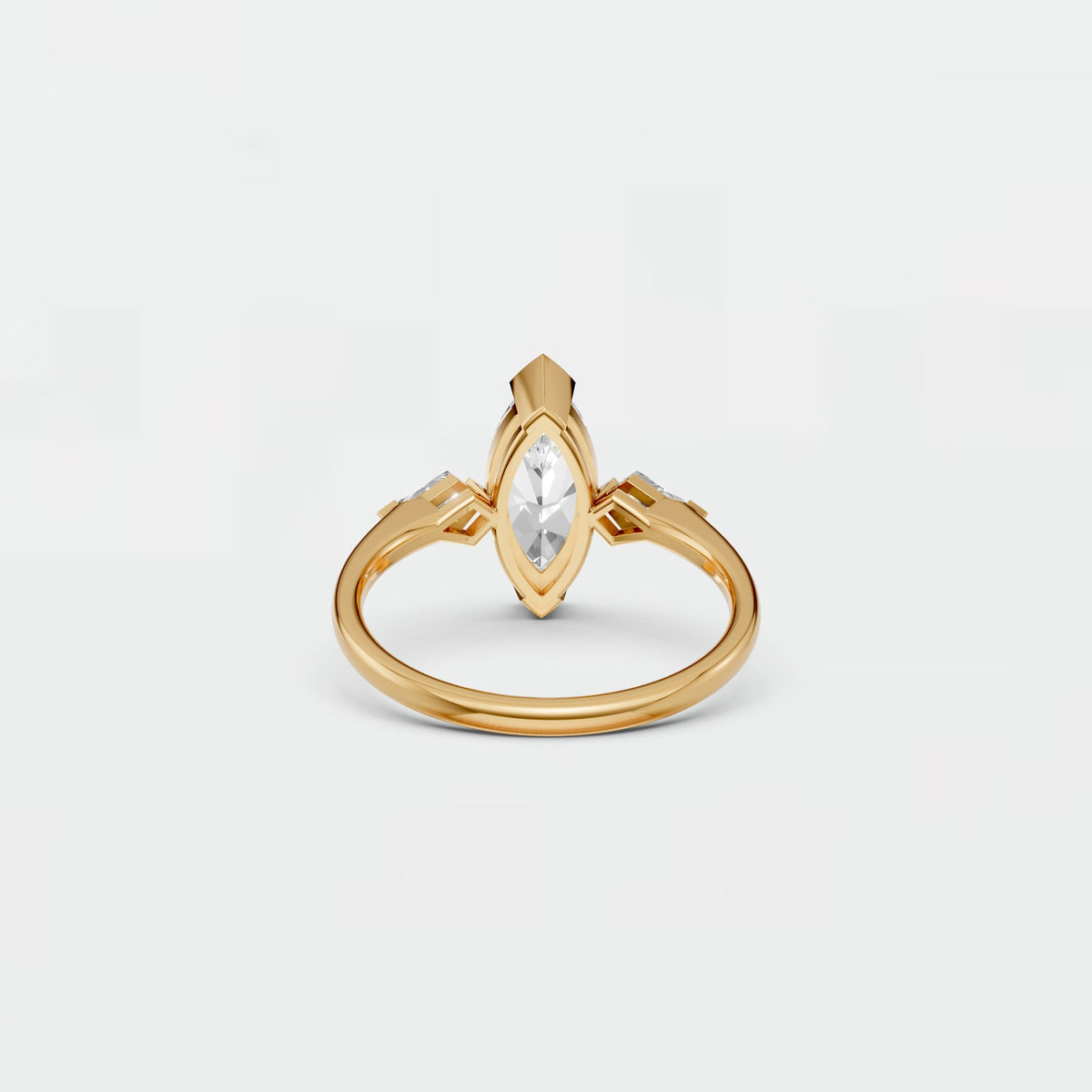 Marquise Cut Three Stone Diamond Engagement Ring