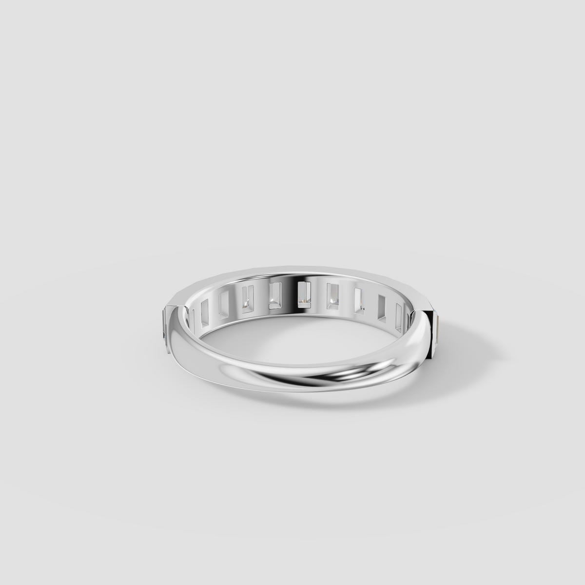 Baguette Diamond Channel Set Band Ring in Solid Gold