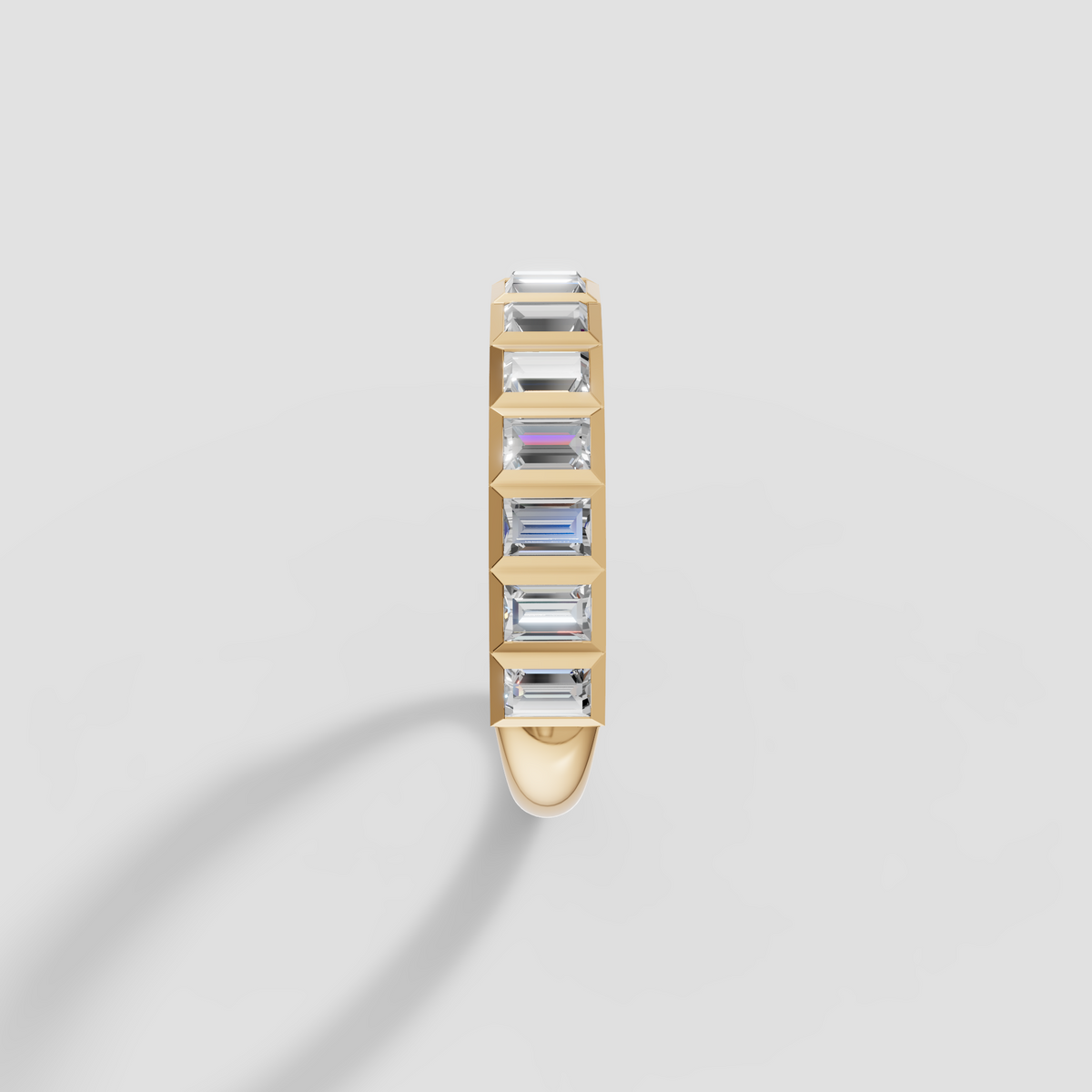 Baguette Diamond Channel Set Band Ring in Solid Gold