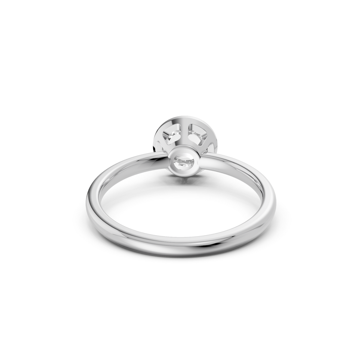 Minimalist Rose Cut Lab Diamond Solitaire Engagement Ring