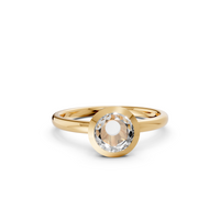 Minimalist Rose Cut Lab Diamond Solitaire Engagement Ring