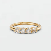 Lunara Four Stone Rose Cut Diamond Wedding Band