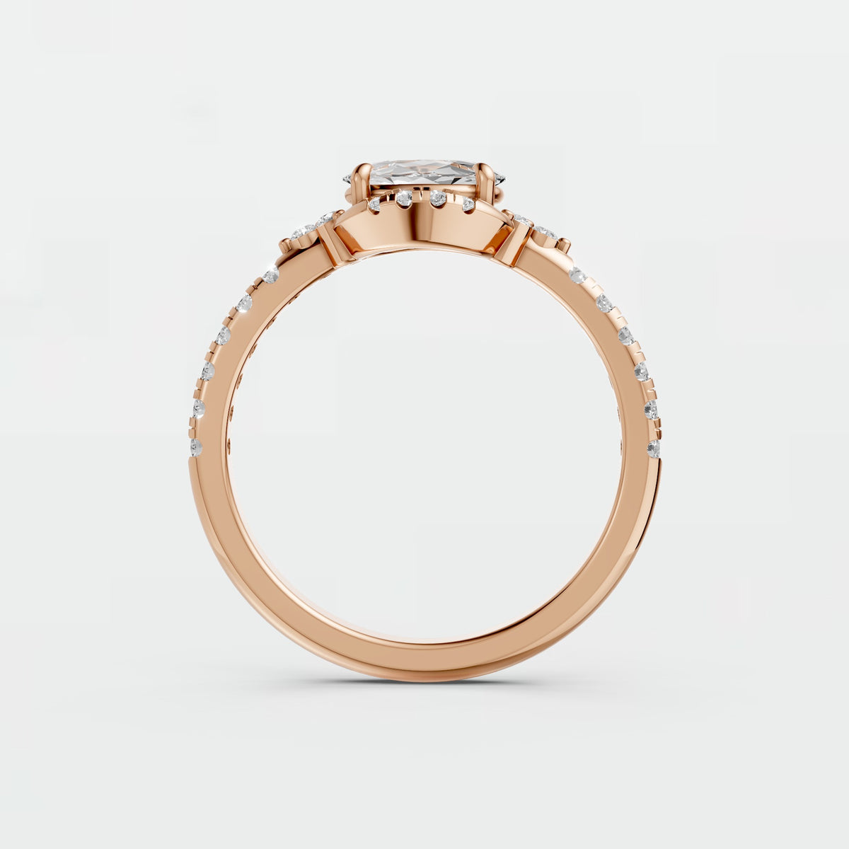 Odette Oval Halo Diamond Engagement Ring