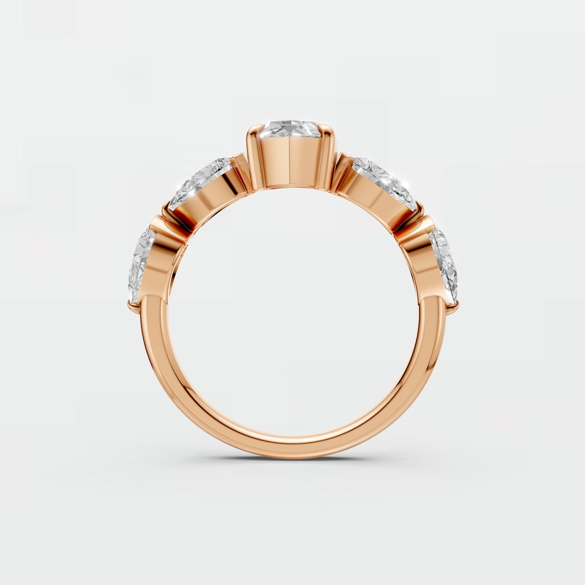 Amara Marquise Diamond Pear Side Stone Engagement Ring