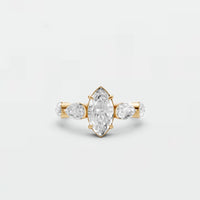 Amara Marquise Diamond Pear Side Stone Engagement Ring