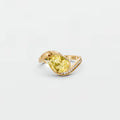 Pear Yellow Diamond Curved Pavé Engagement Ring