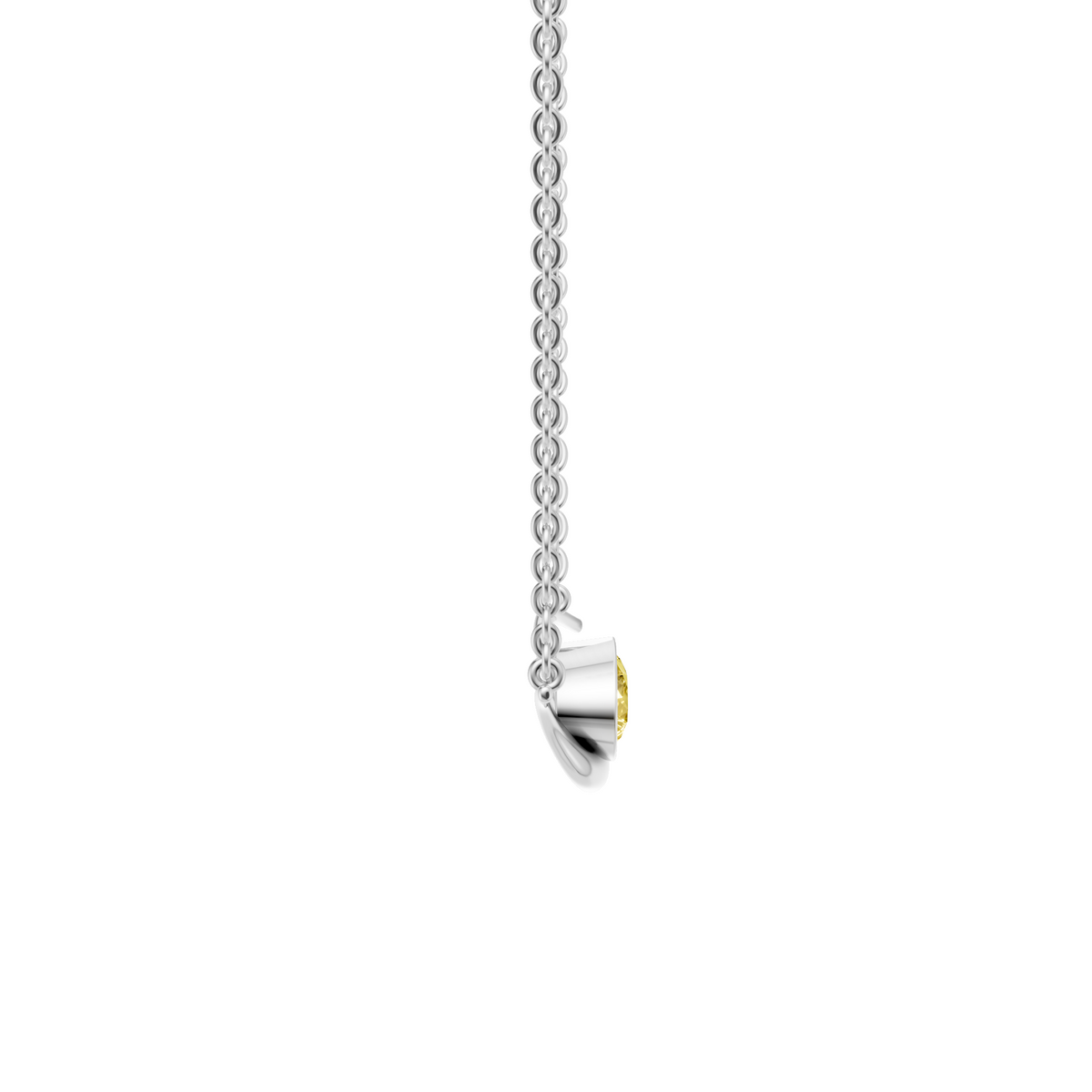 Willow Pear Cut Yellow Diamond Wave Pendant Necklace