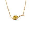 Willow Pear Cut Yellow Diamond Wave Pendant Necklace