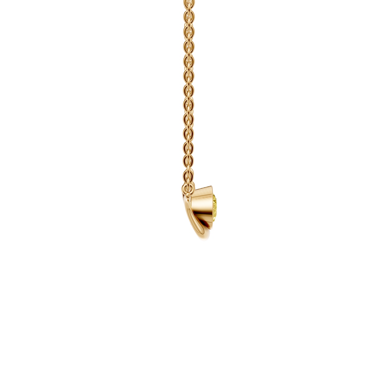 Willow Pear Cut Yellow Diamond Wave Pendant Necklace