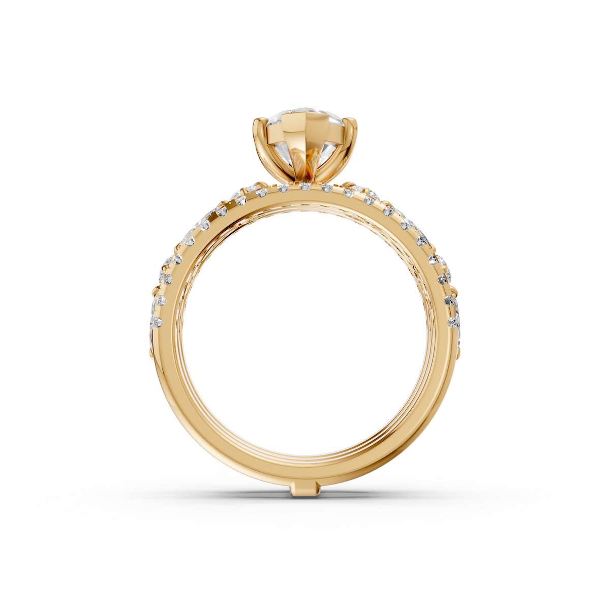 Valentina Marquise Diamond Triple Row Pavé Engagement Ring