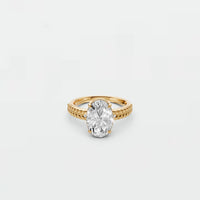 Oval Diamond Pavé Solitaire Engagement Ring