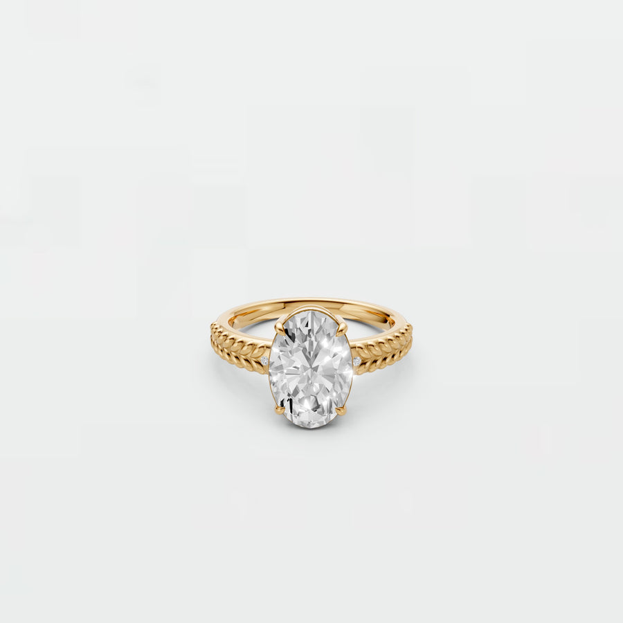 Oval Diamond Pavé Solitaire Engagement Ring
