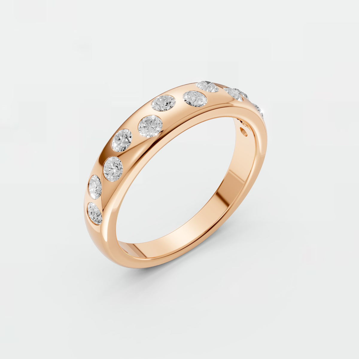 Twelve Round Lab Grown Diamond Stackable Wedding Band