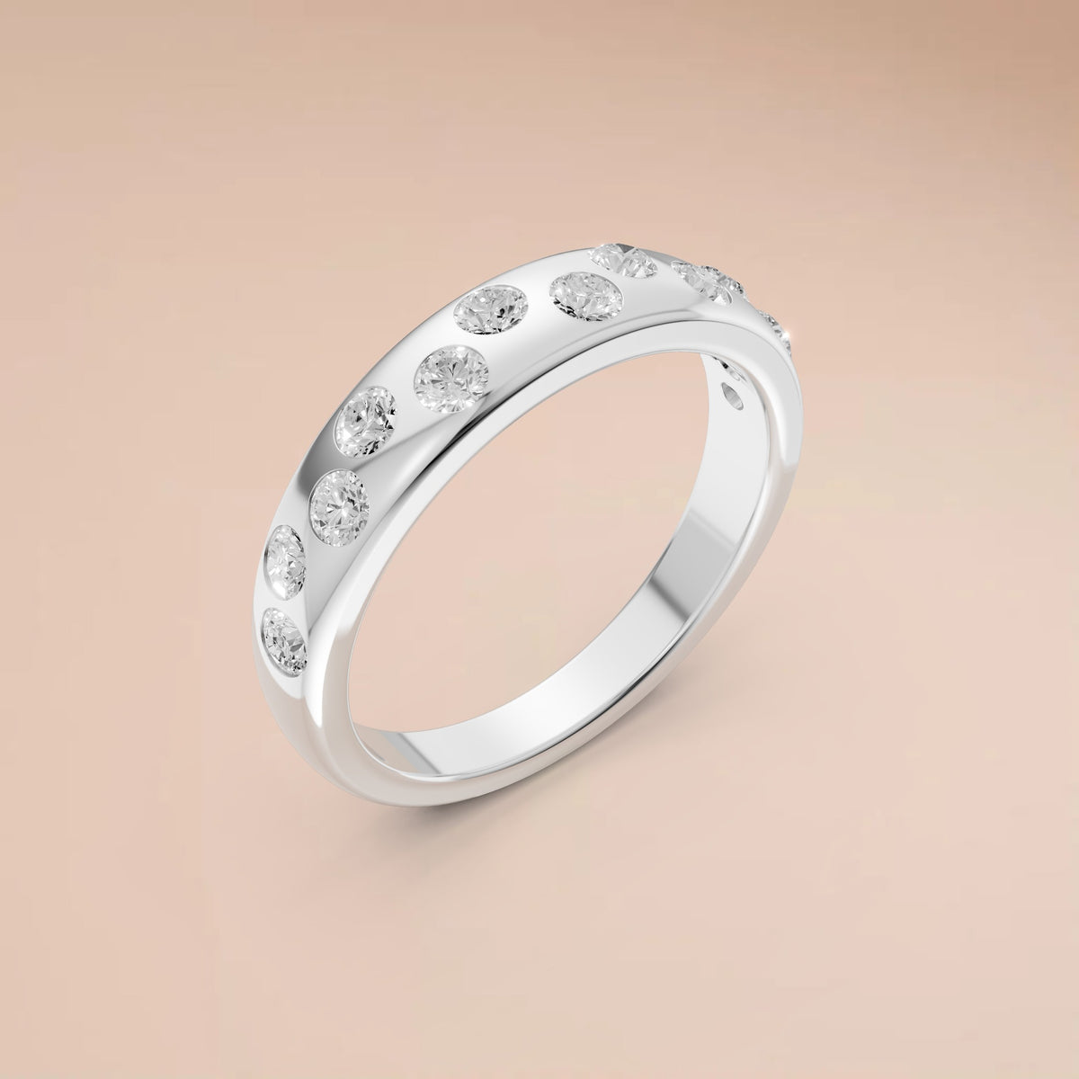 Twelve Round Lab Grown Diamond Stackable Wedding Band