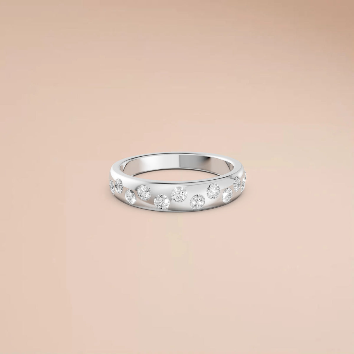 Twelve Round Lab Grown Diamond Stackable Wedding Band