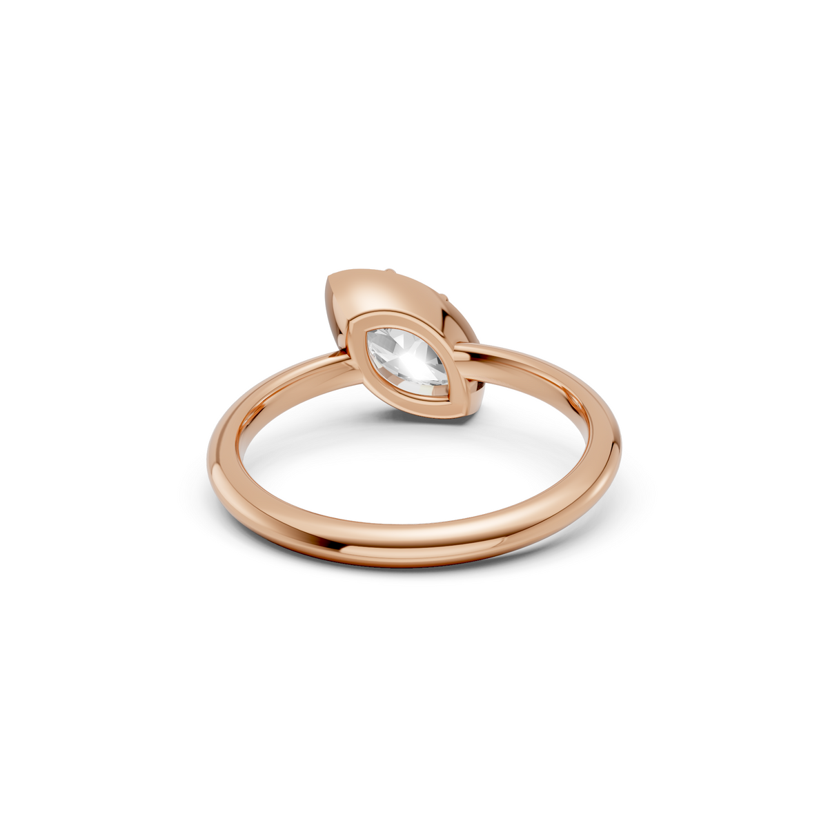 Minimalist Marquise Diamond Engagement Ring in Gold