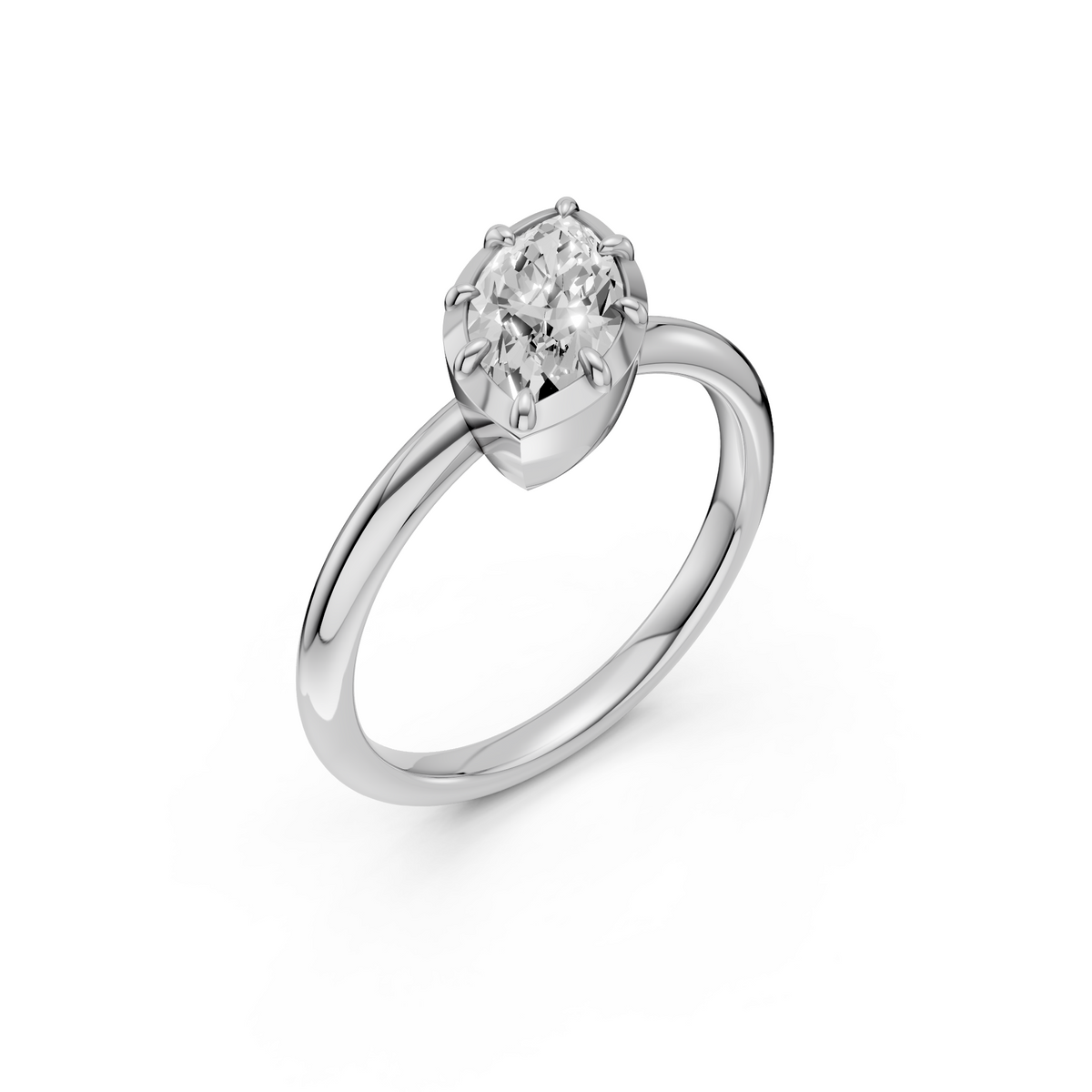 Minimalist Marquise Diamond Engagement Ring in Gold