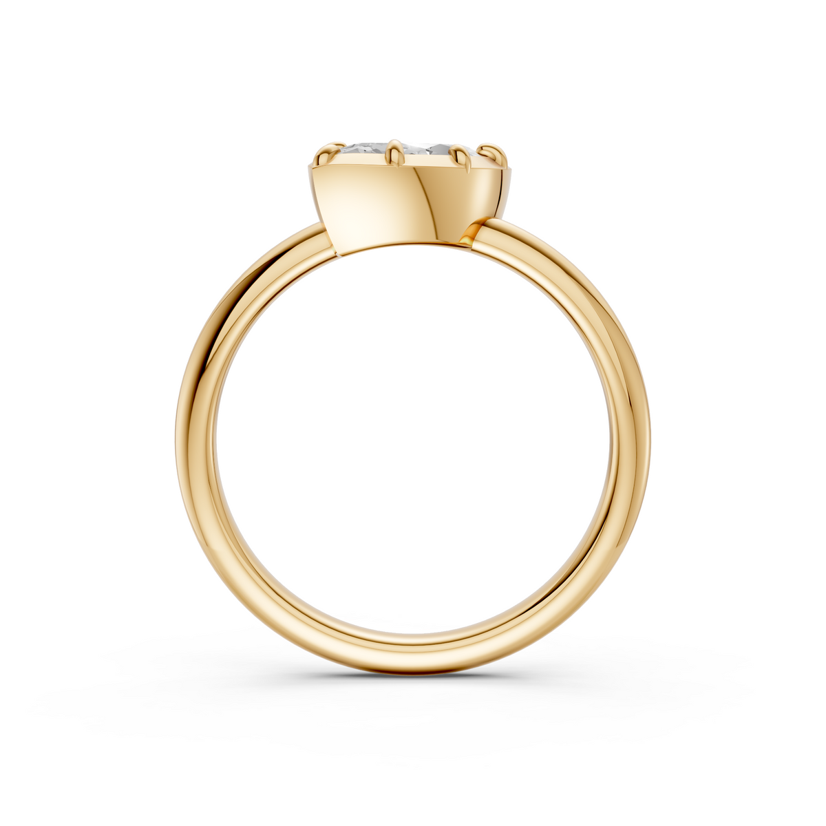 Minimalist Marquise Diamond Engagement Ring in Gold