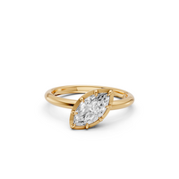 Minimalist Marquise Diamond Engagement Ring in Gold