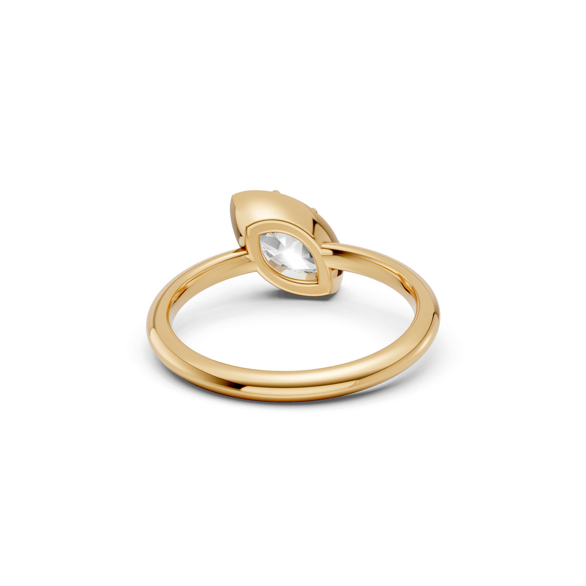 Minimalist Marquise Diamond Engagement Ring in Gold