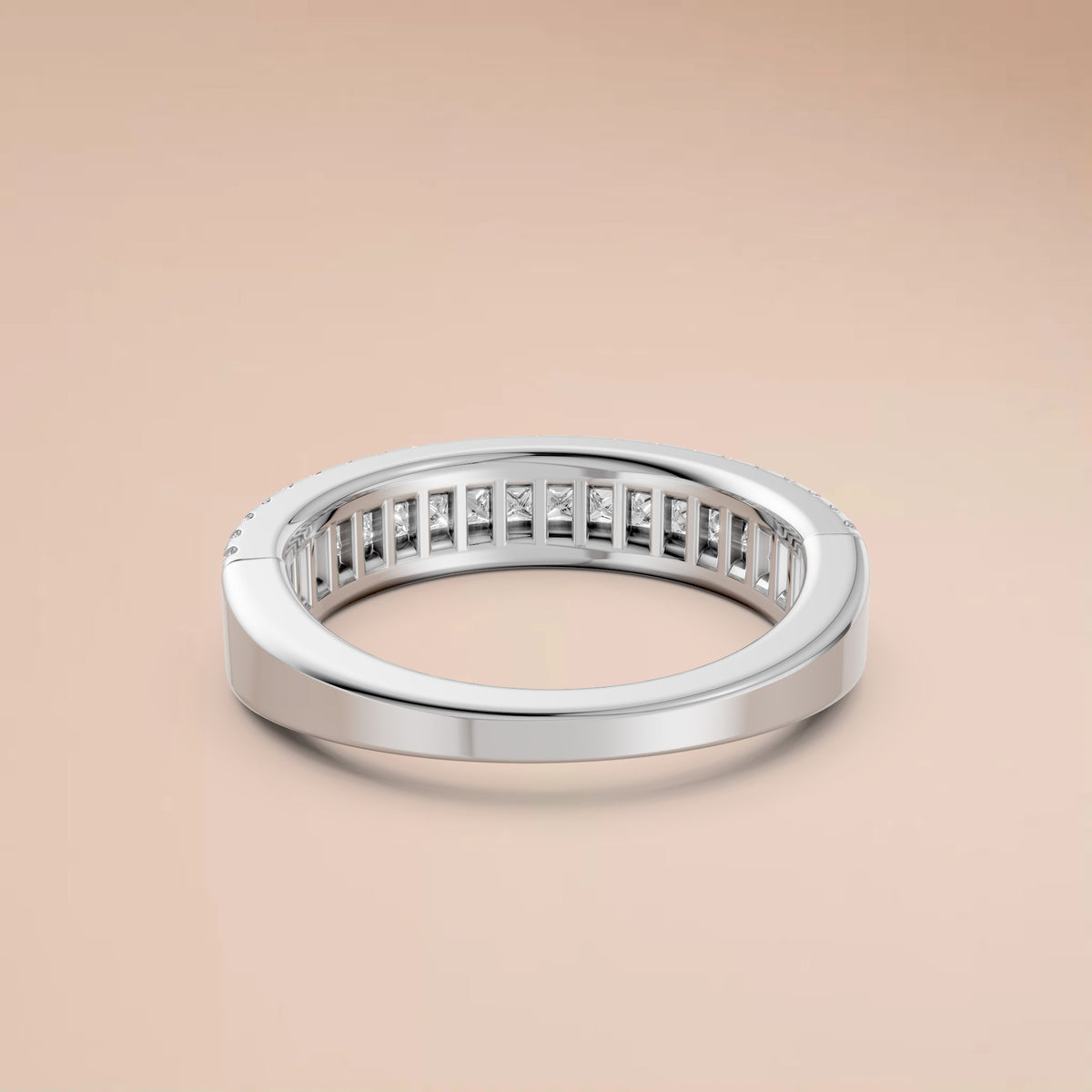 Sienna Princess & Round Diamond Triple Row Eternity Band