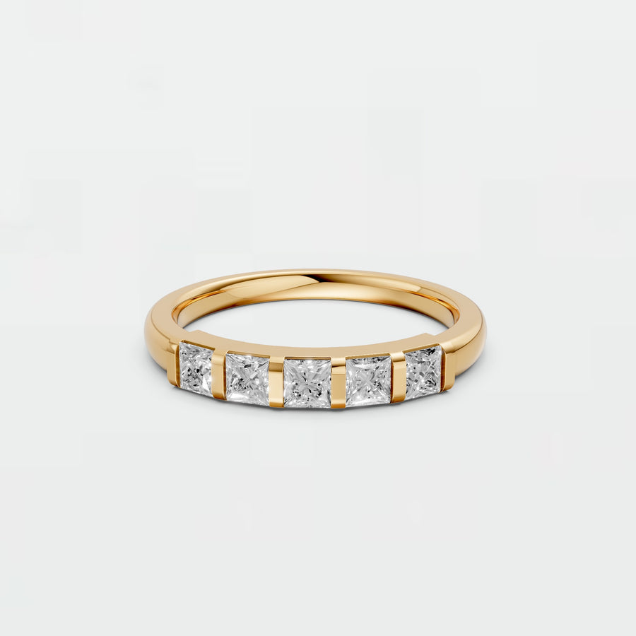 Aria Five Stone Princess Cut Diamond Band