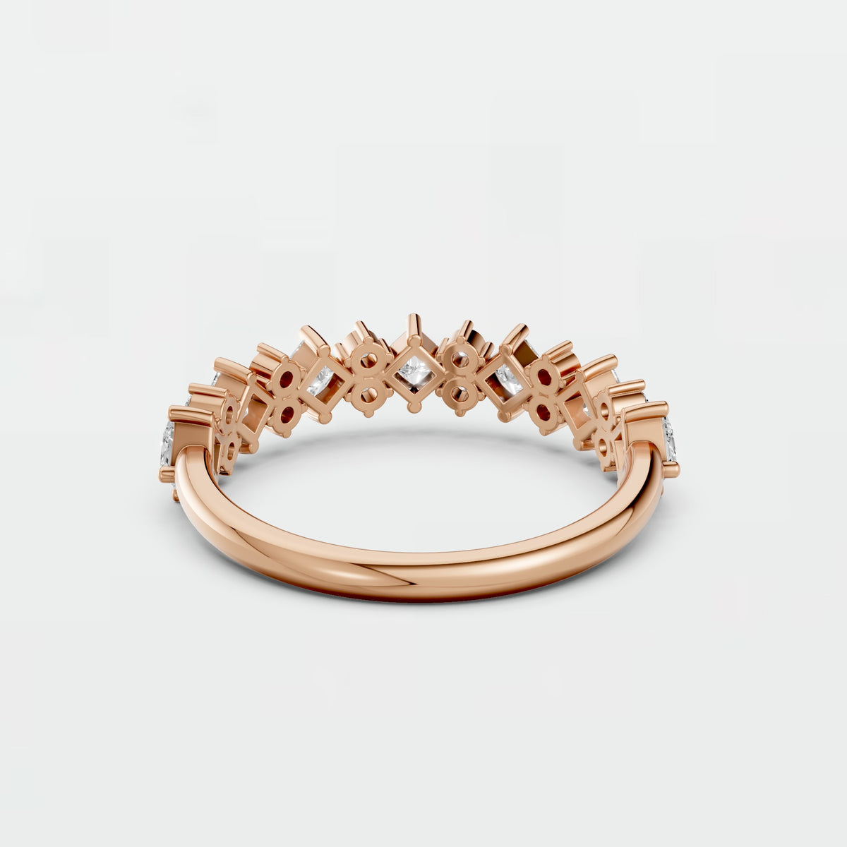Elara Multi Shape Princess & Round Diamond Wedding Band
