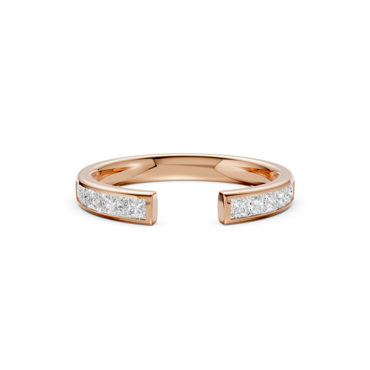 Aria Open Cuff Princess Cut Diamond Band