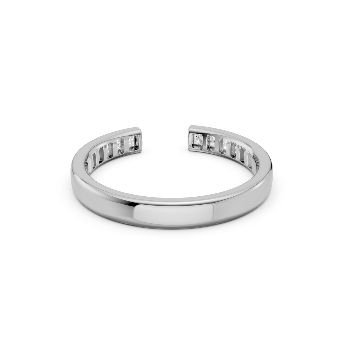 Aria Open Cuff Princess Cut Diamond Band