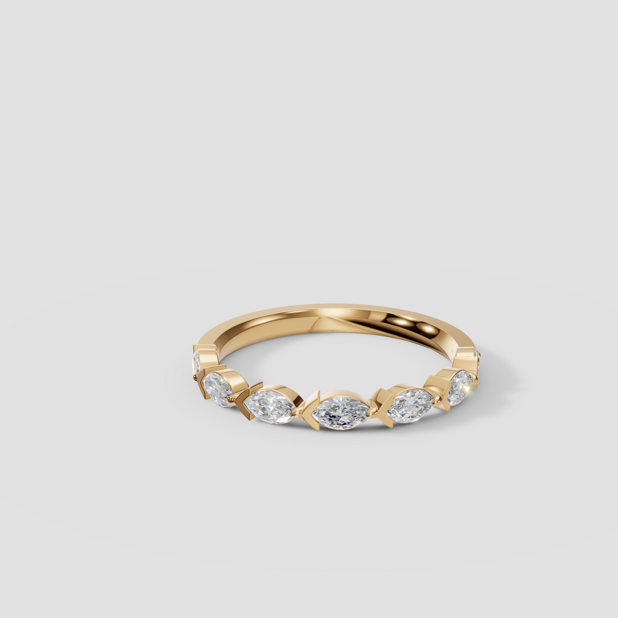 Nova Marquise Diamond Stackable Band Ring in Gold