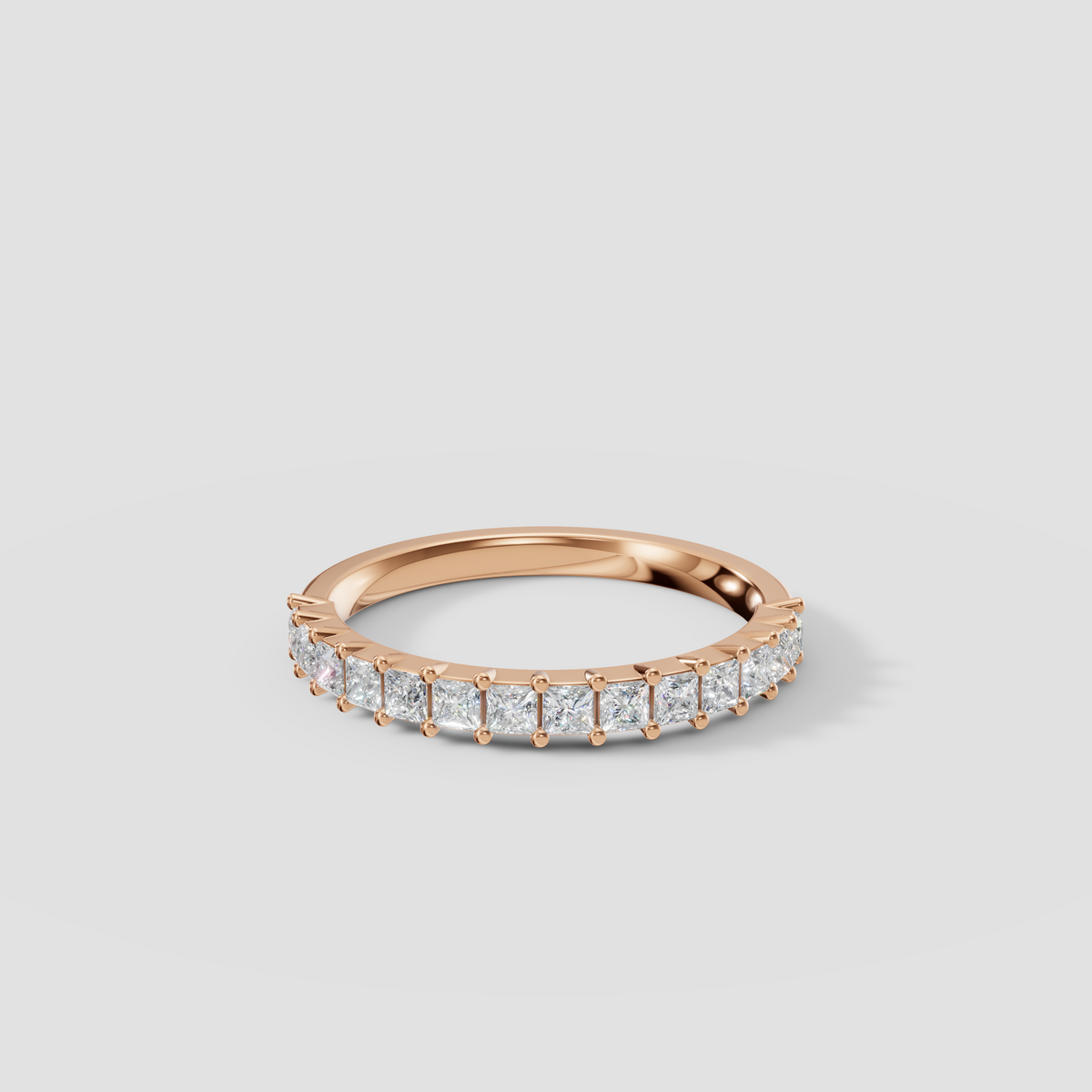 Princess Cut Diamond Stackable Band in 14K Yellow Gold